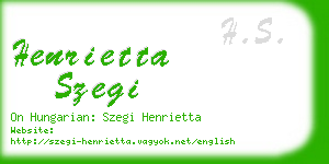 henrietta szegi business card